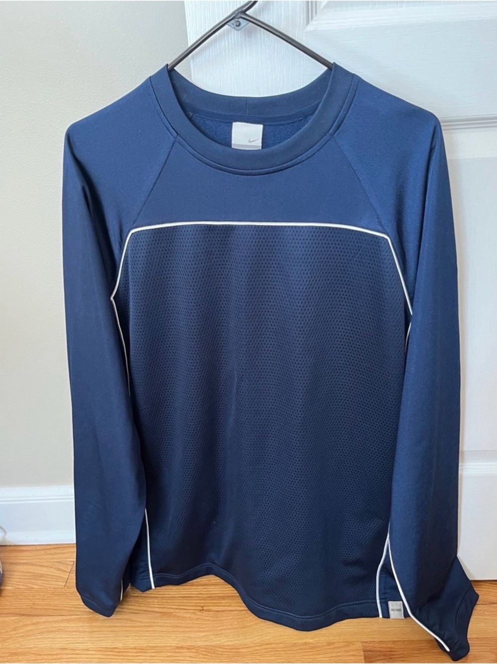 Vintage Nike Shirt Men XL Blue Performance Long Sleeve Stretch